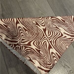 Abstract Patterned Scarf in Brown and Cream